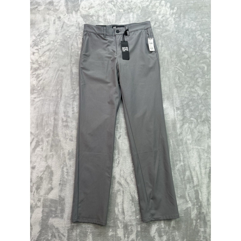 New RSQ Slim Straight Active Chino Performance Mens Sz 28x32 Grey Golf Stretch